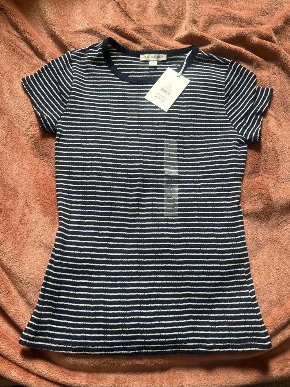 Striped Navy & White Short Sleeve Tee by Three Dots